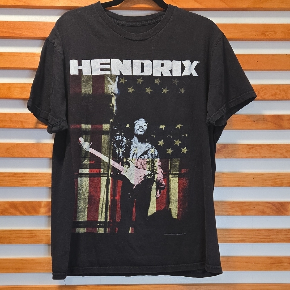 Jimi Hendrix T‎ Shirt Large Black Graphic Band Tee Authentic 2017 Rock USA - Picture 2 of 4